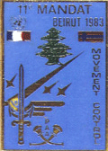 Mouvement Control BEIRUT 11° Mandat UNIFIL octobre 1982 à avril 1983,fabrication locale Hassan
