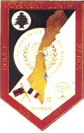 Mouvement Control BEIRUT 13° Mandat UNIFIL 1983  fabrication locale Hassan (avec drapeaux)