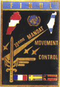Mouvement Control 19° Mandat FINUL 1987 fabrication locale Hassan croix jaune 
