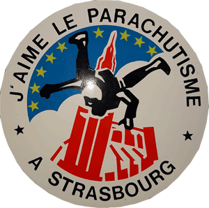 J' aime le parachutisme à Strasbourg   autocollant 