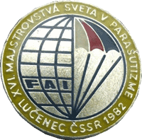16ème Championnats du Monde Lucenec 1982 Tchécoslovaquie  Petit insigne de boutonnière sur épingle diamètre 2.1 cm